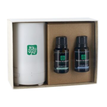 Electronic Diffuser +Two Essential Oil bottles w/ Gift Box