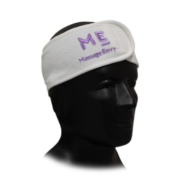 White Spa Headband with Direct Embroidery